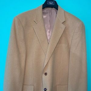 Chaps Men's 100% Camel Hair Sport Coat in Camel (Tan) Size 46L